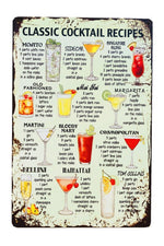 Cocktails Themed Metal Poster