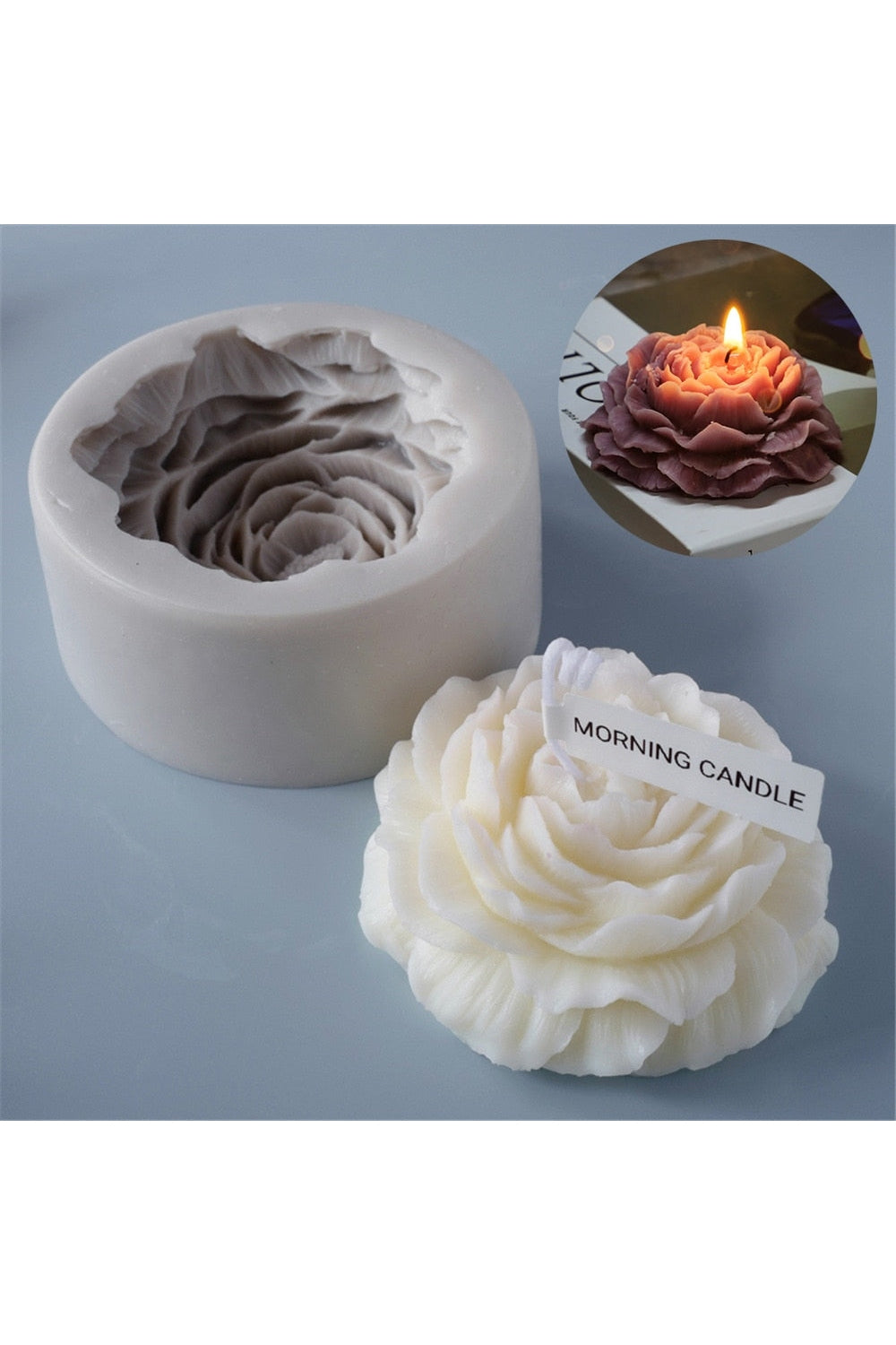 Peony Flower Candle Mold