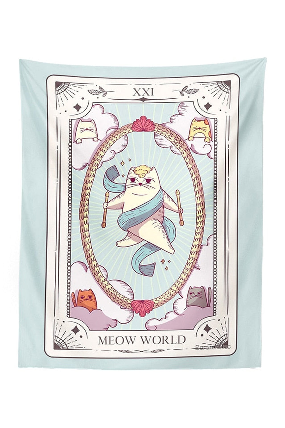 Charming Cat Tarot Wall Tapestry