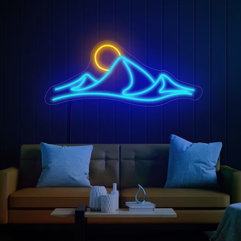 Blue Mountain Neon Decor