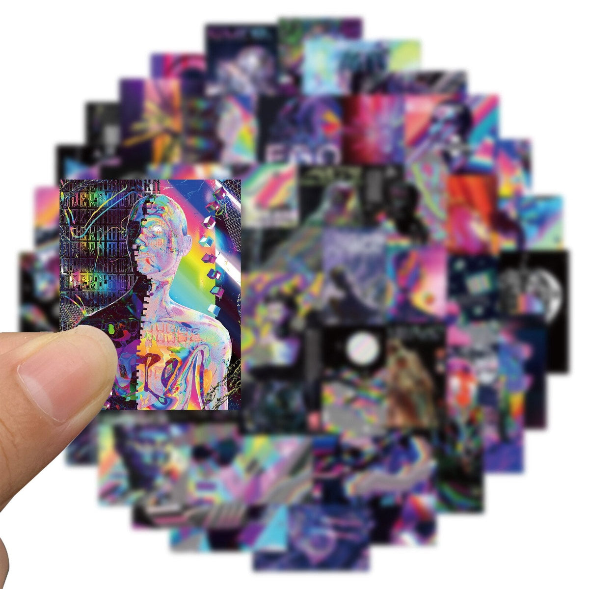10/30/50pcs Acid Graphic Art Stickers