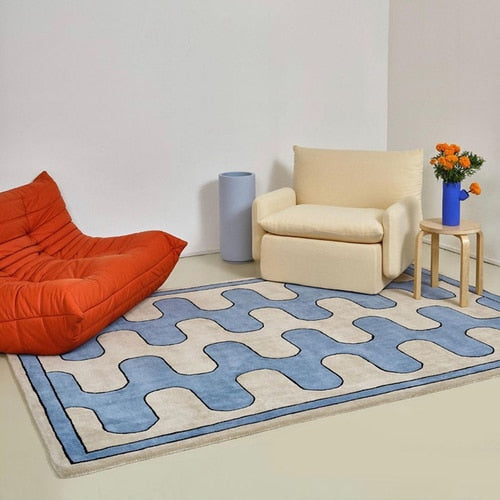 Checkerboard Plush Bedroom Rug