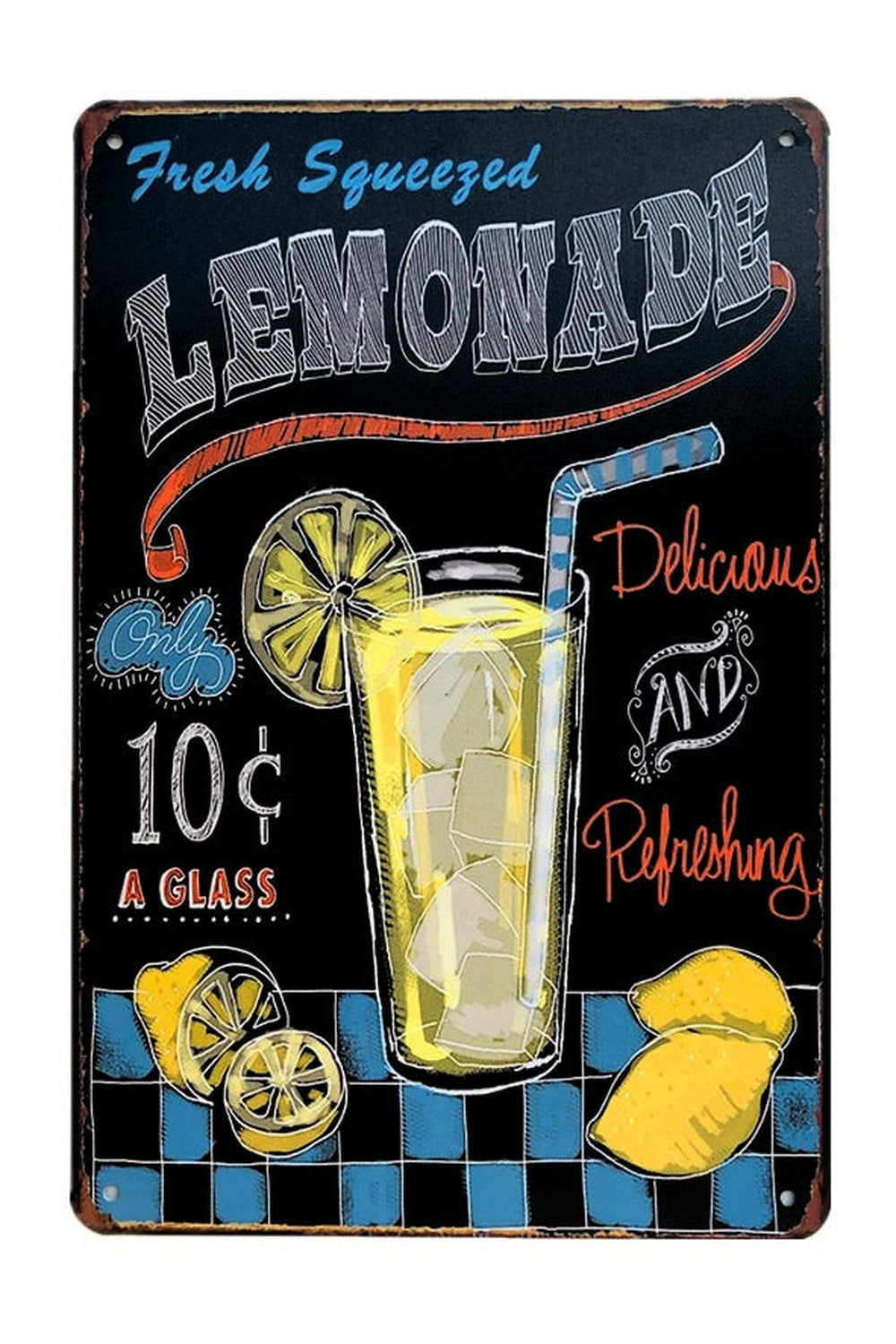 Cocktails Themed Metal Poster