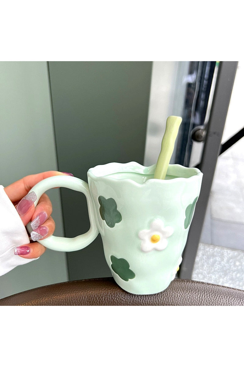 Hand-Painted Floral Coffee Mug