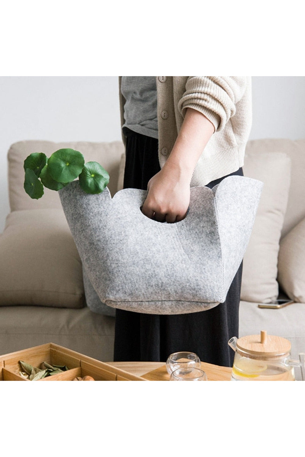 Felt Fabric Home Storage Basket