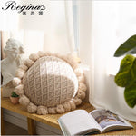 Pompom Adorned Round Pillow