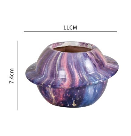 Planet Motif Ceramic Succulent Pot