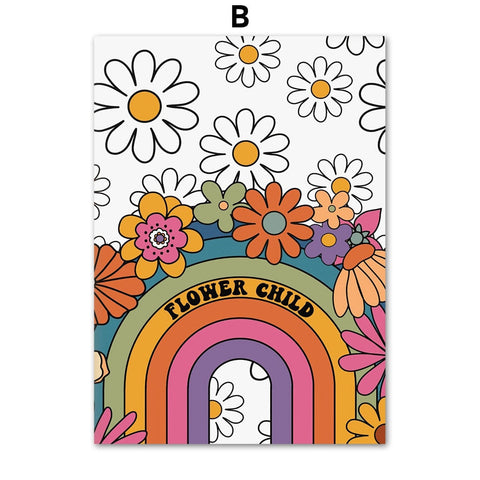 Psychedelic Flowers Market Canvas Posters