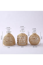 Light Academia Rattan Glass Vases