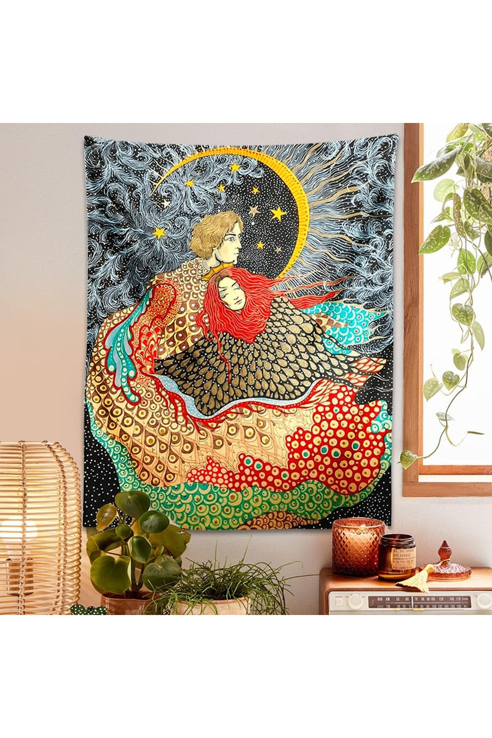 Mermaid Fantasy Psychedelic Tapestry