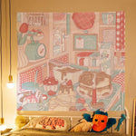 Pink Dormitory Inspirational Tapestry