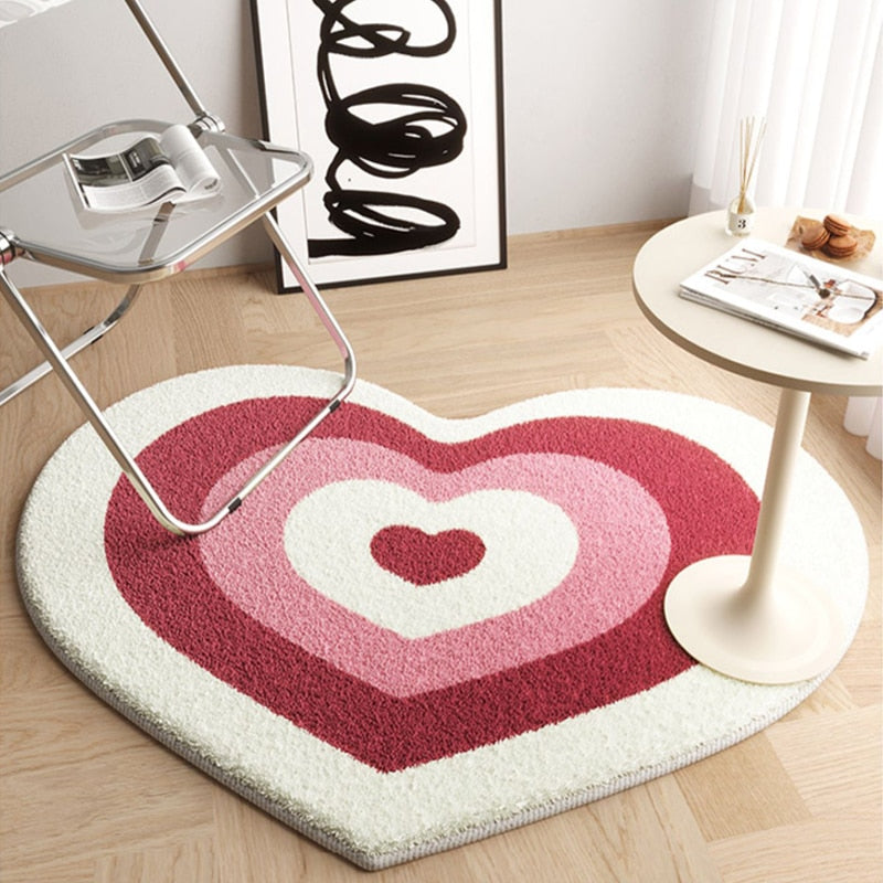 Minimalist Peach Heart Rug