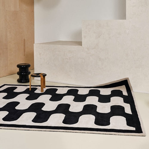 Checkerboard Plush Bedroom Rug