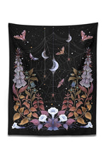 Gloomy Garden Spiderweb Tapestry