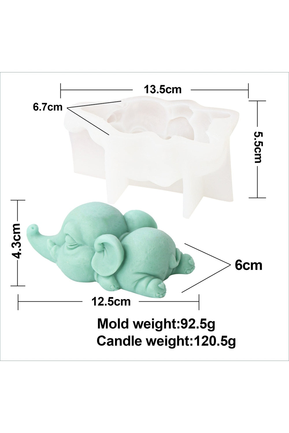 Majestic Elephant Candle Mold