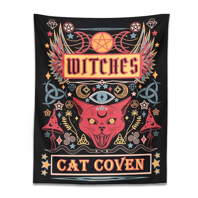 Witchcraft Cat Coven Tapestry