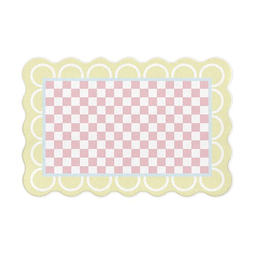 Soft Checkered Plush Rug