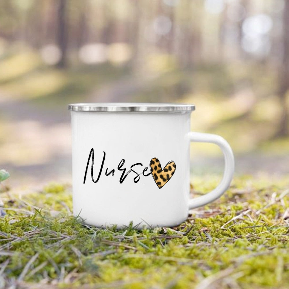 Nurse Life Themed Enamel Mug