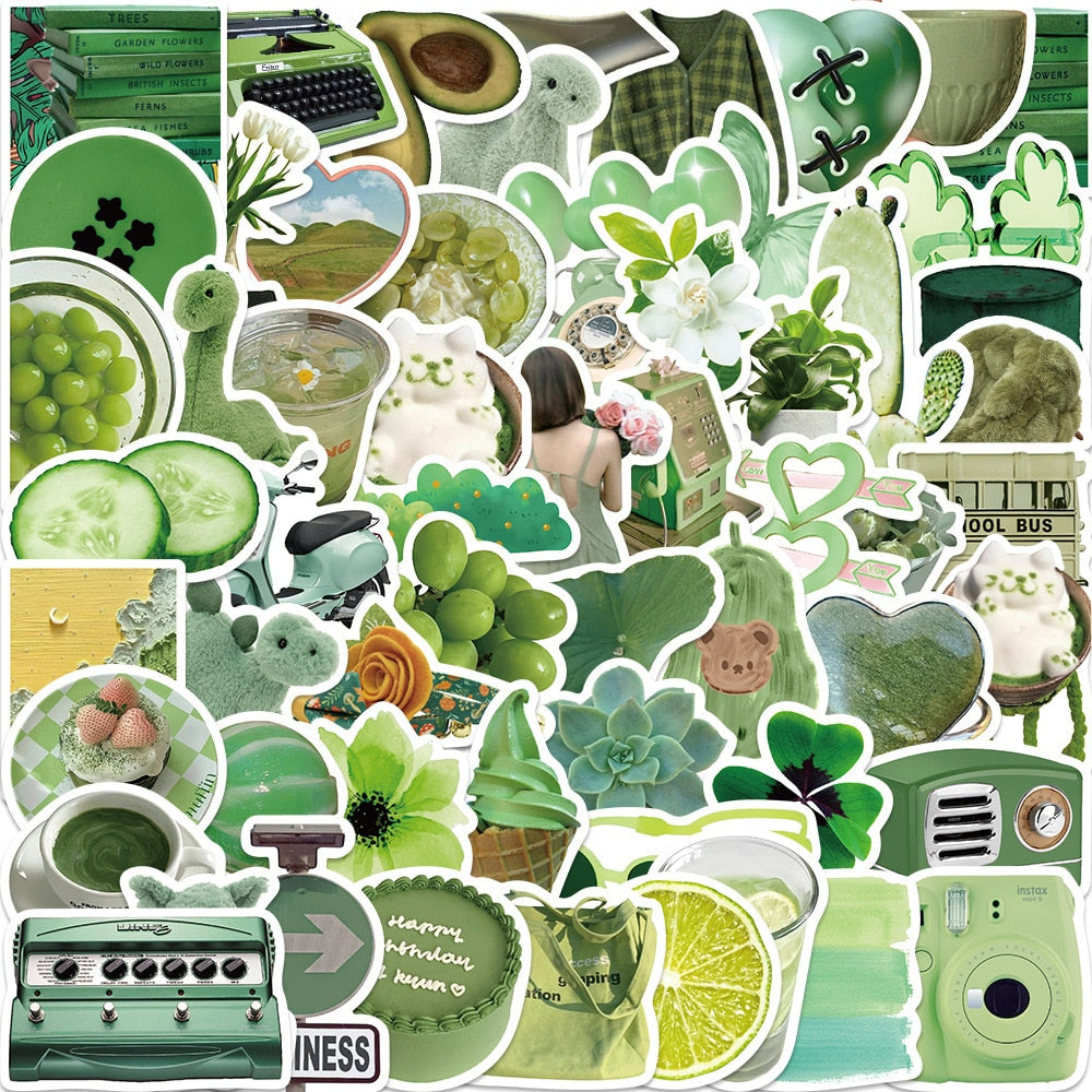 Green Cartoon Character Stickers