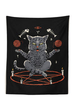 Mystical Cat Divination Tapestry