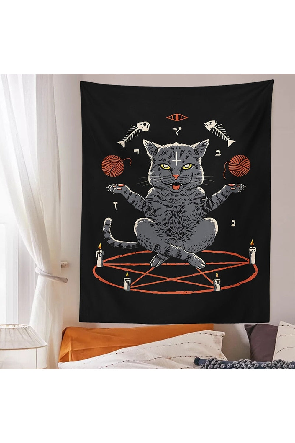 Mystical Cat Divination Tapestry