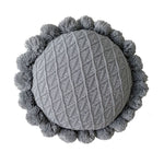 Pompom Adorned Round Pillow