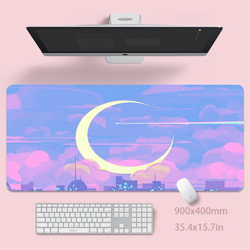 Cute Moon Gamer Mat