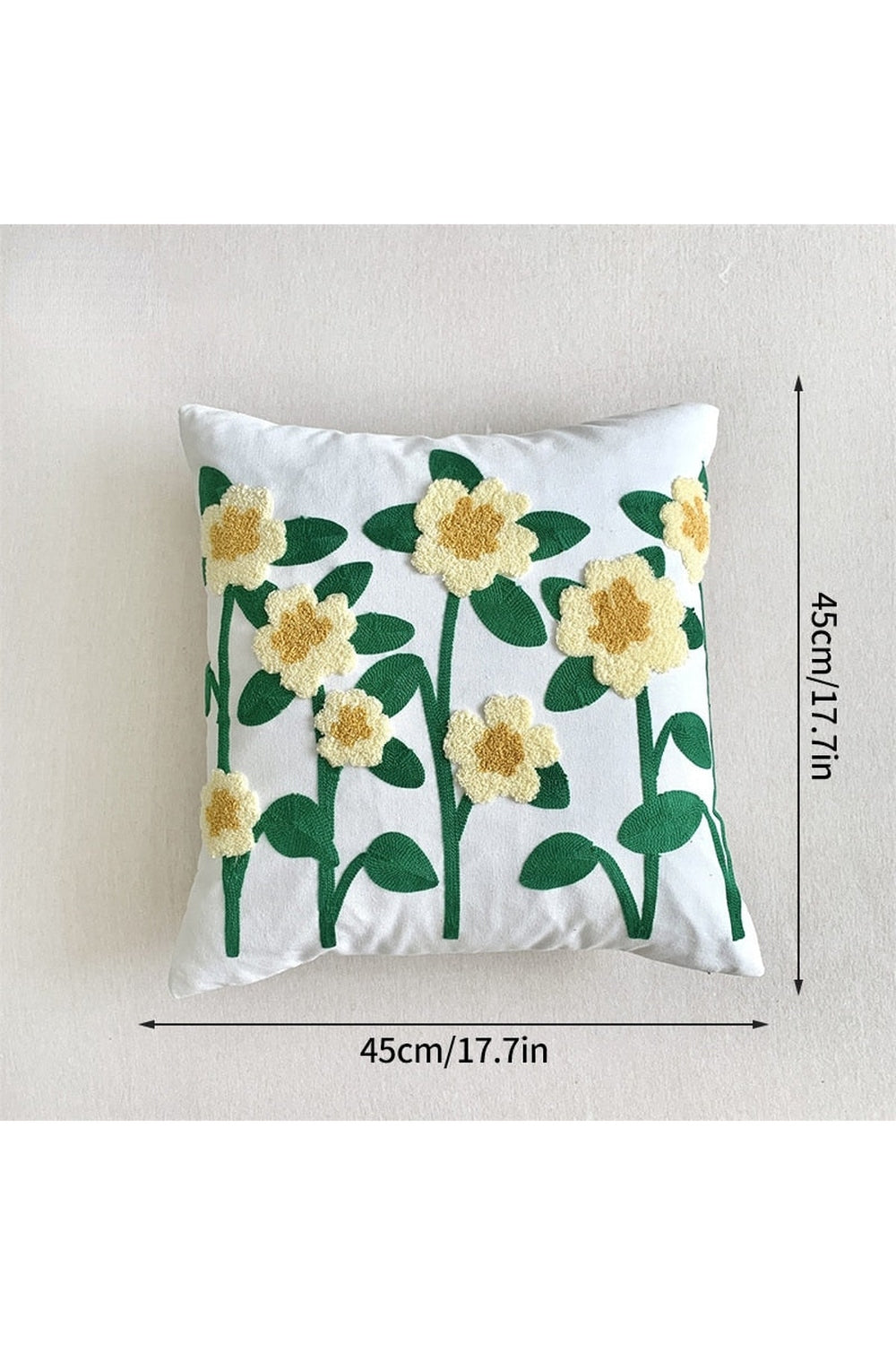 Floral Embroidery Pillow Elegance