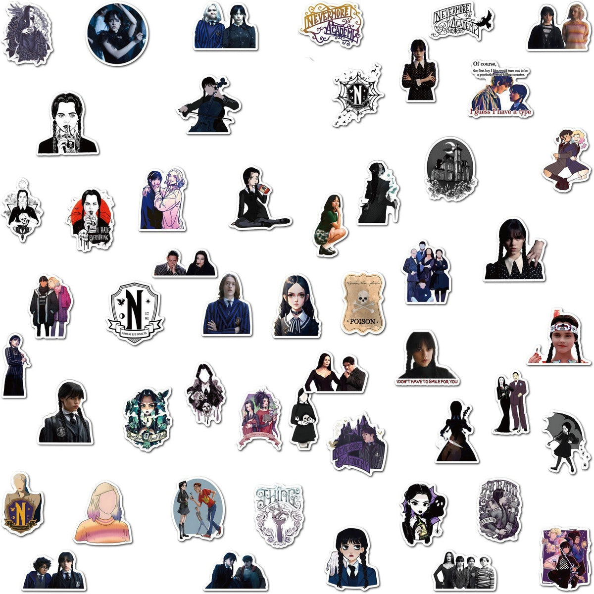 10/50/100Pcs New Tv Series Wednesday Addams Stickers