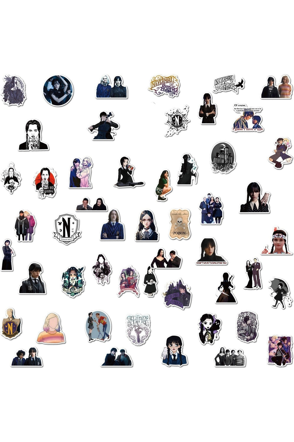 Classic Wednesday Addams Stickers 10/50/100Pcs