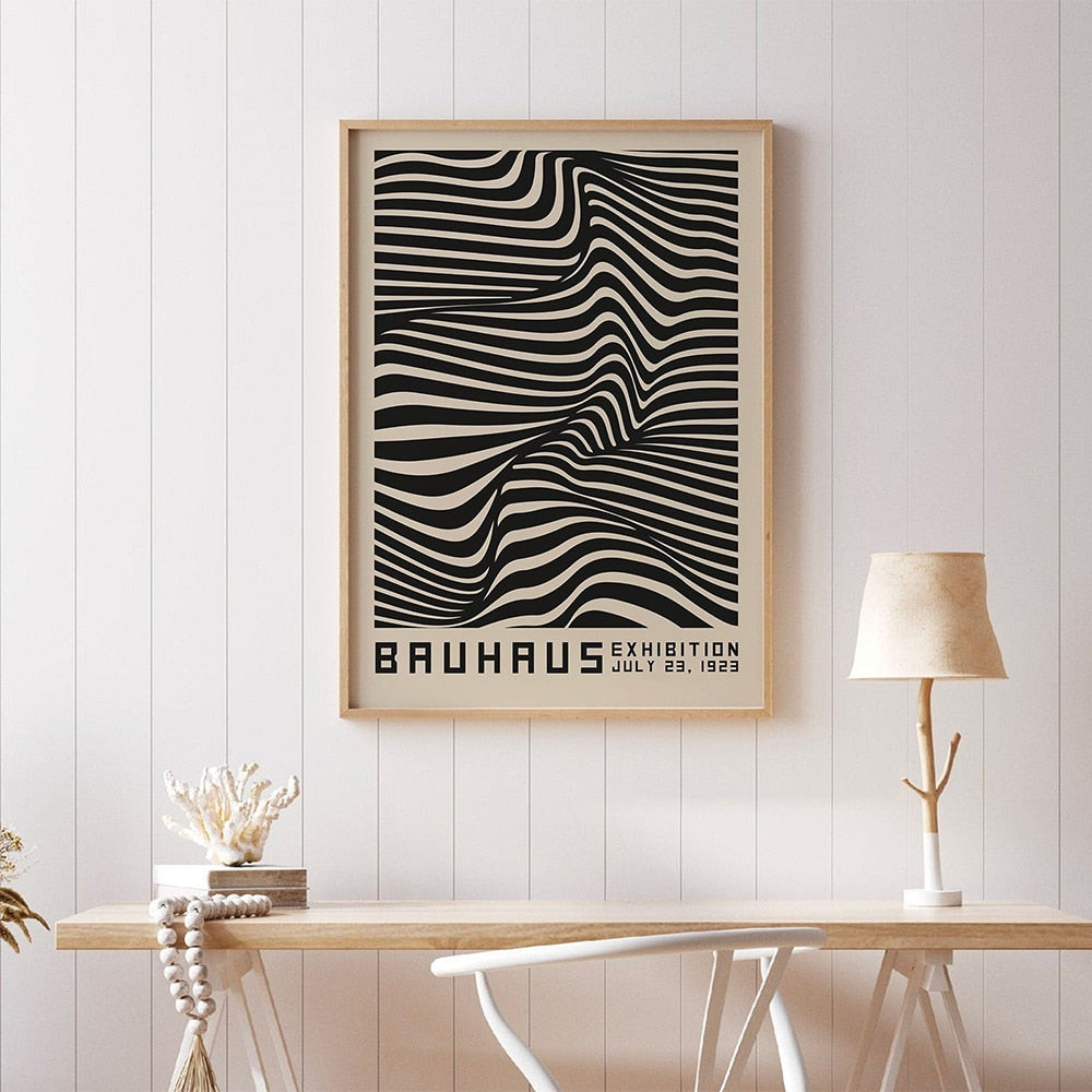 Bauhaus Lines Inspired Canvas Poster