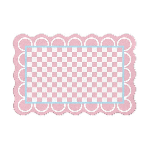 Soft Checkered Plush Rug