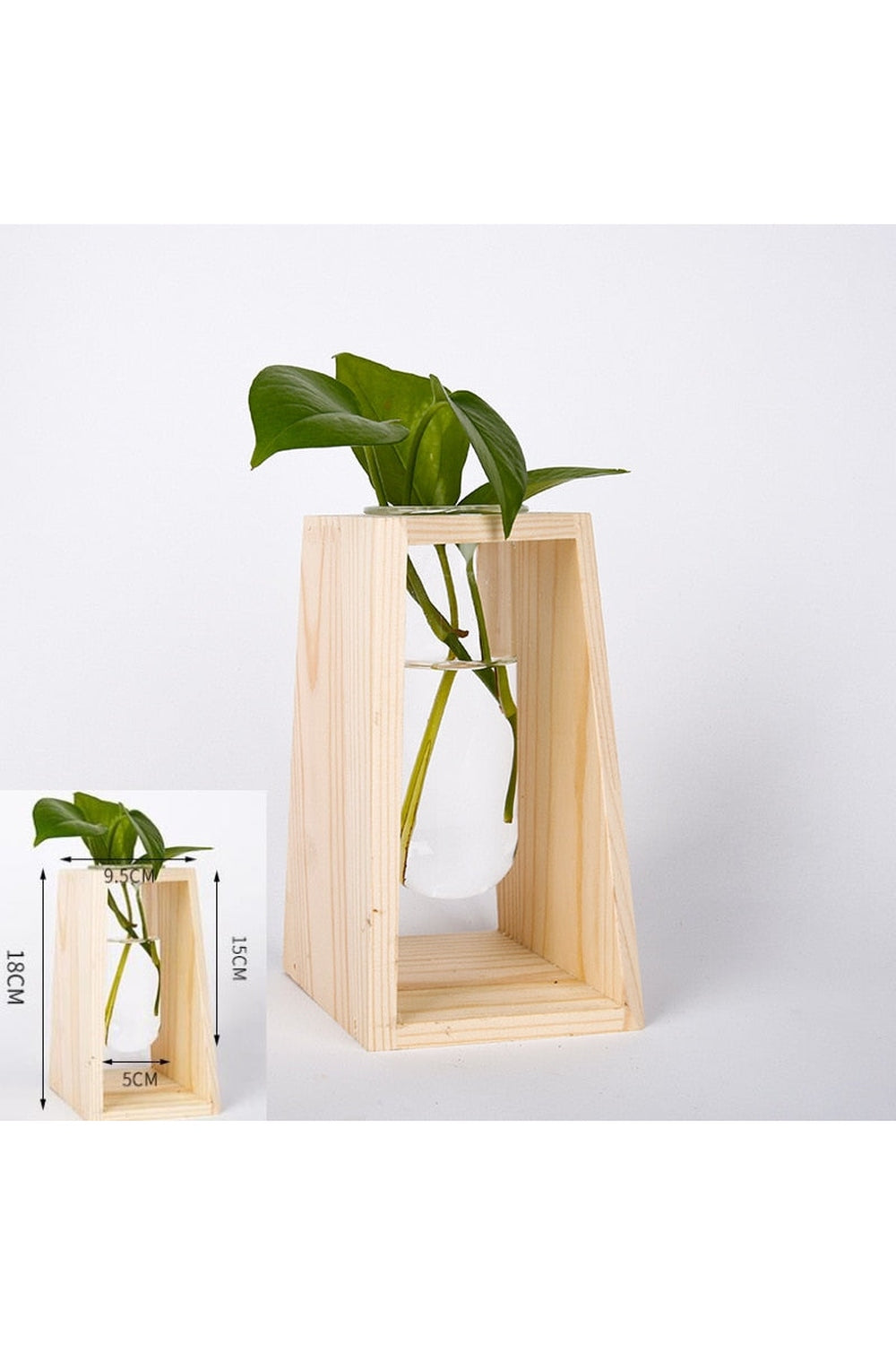 Wooden Hydroponic Plant Vases