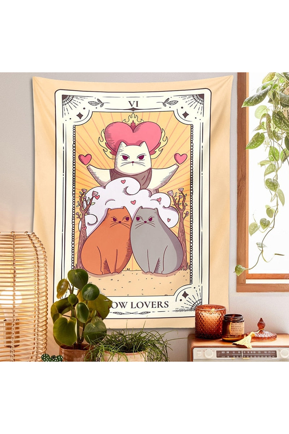 Charming Cat Tarot Wall Tapestry