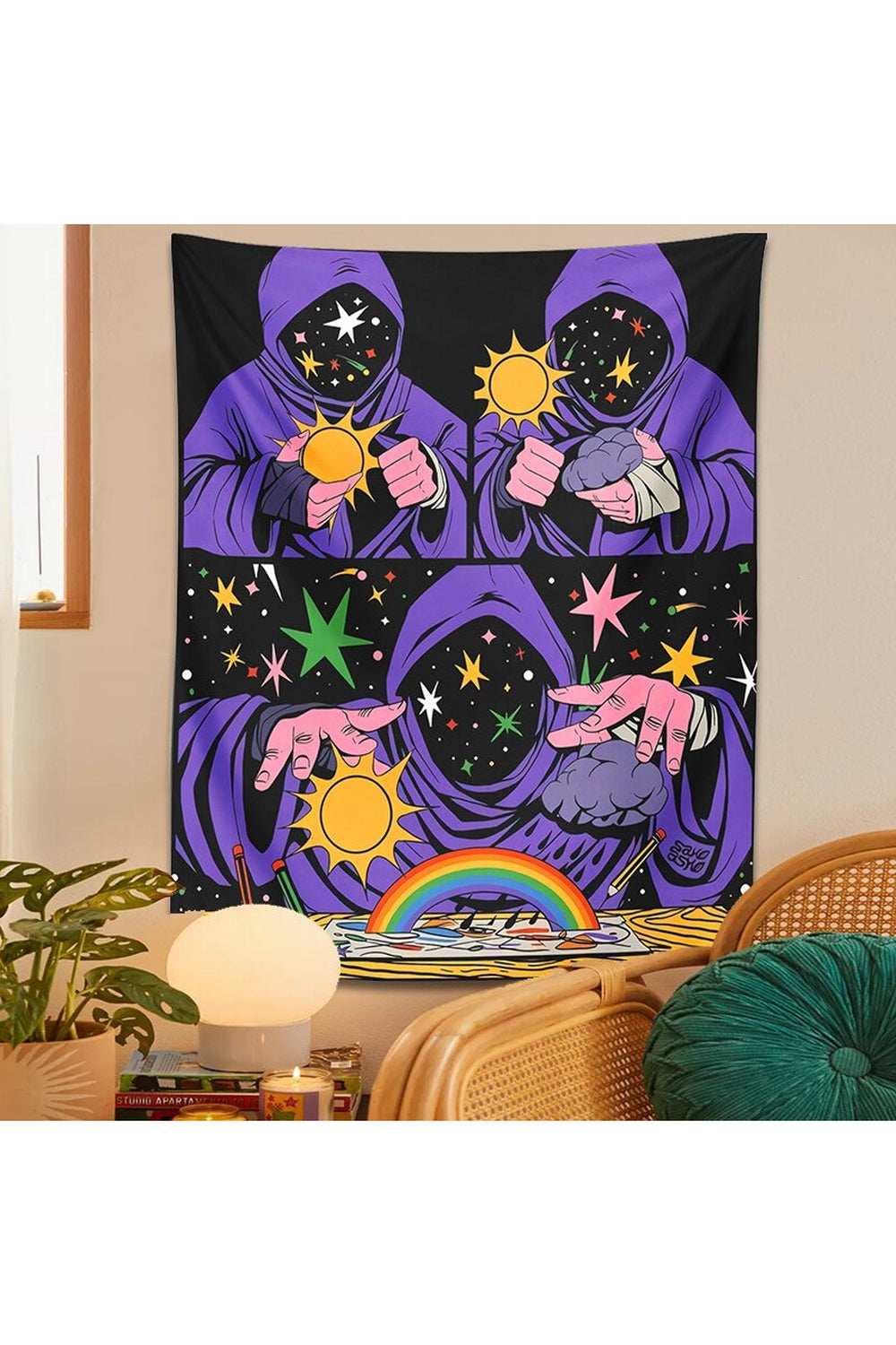 Mystical Divination Occult Tapestry