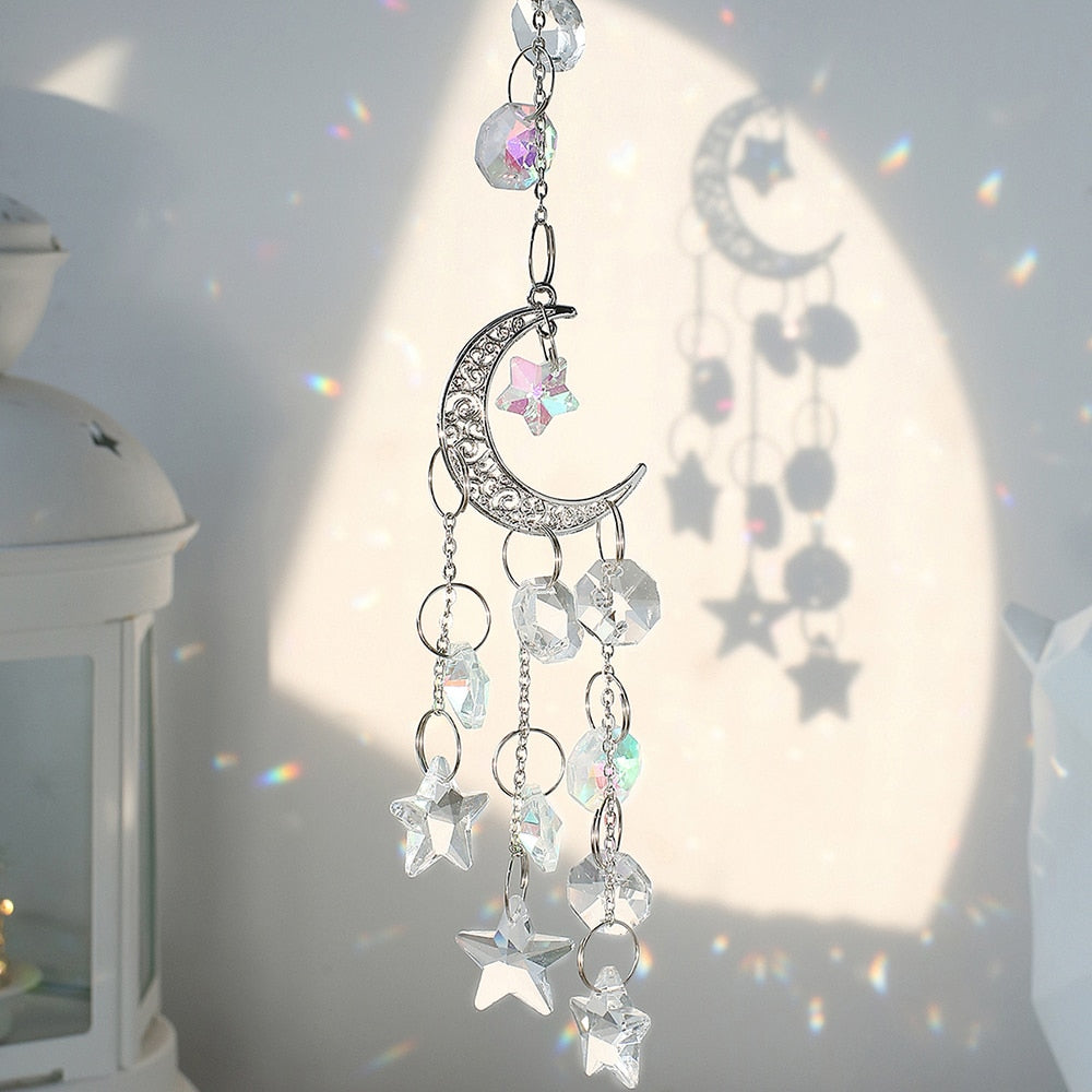 Aesthetic Wind Moon Crystal Dreamcatcher