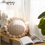 Pompom Adorned Round Pillow