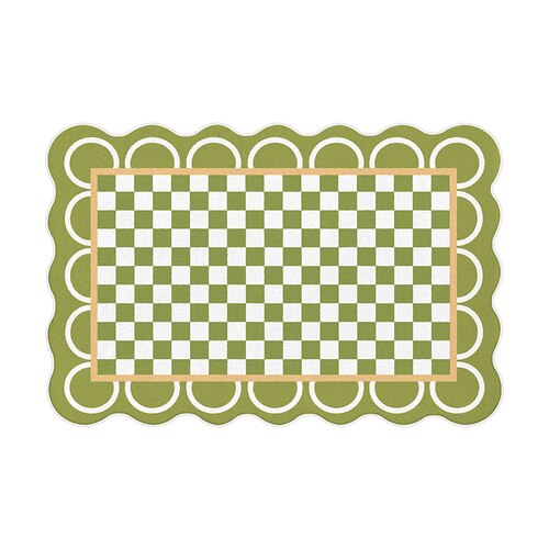 Soft Checkered Plush Rug