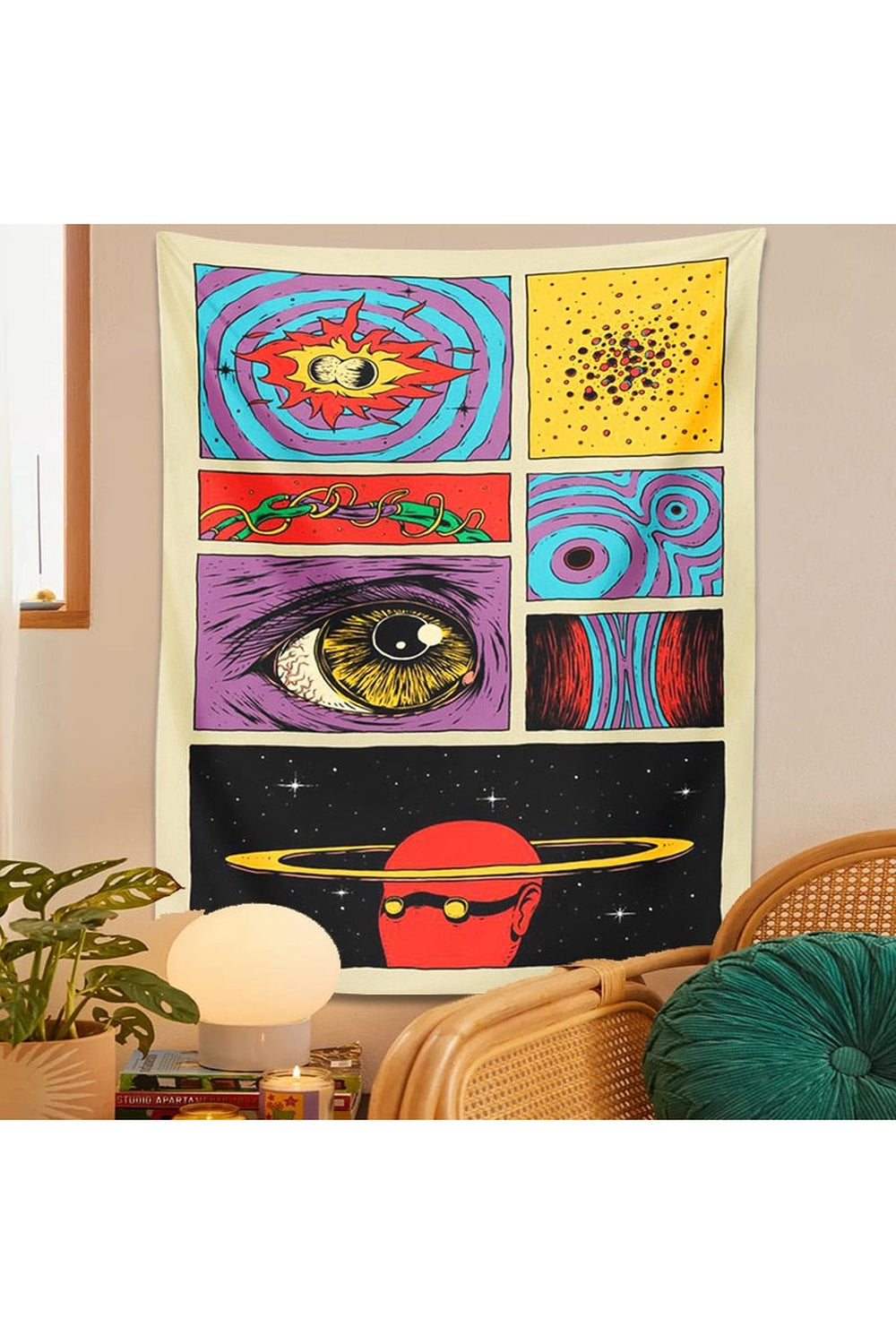 Cosmic Cartoon Psychedelic Tapestry