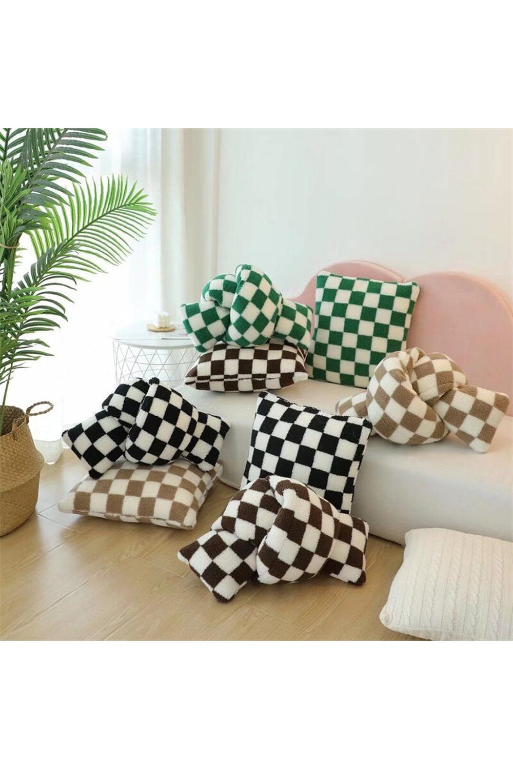 Checkerboard Fleece Pillow Cover