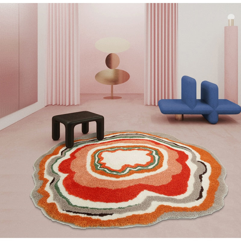 Vivid Circular Colorful Rug