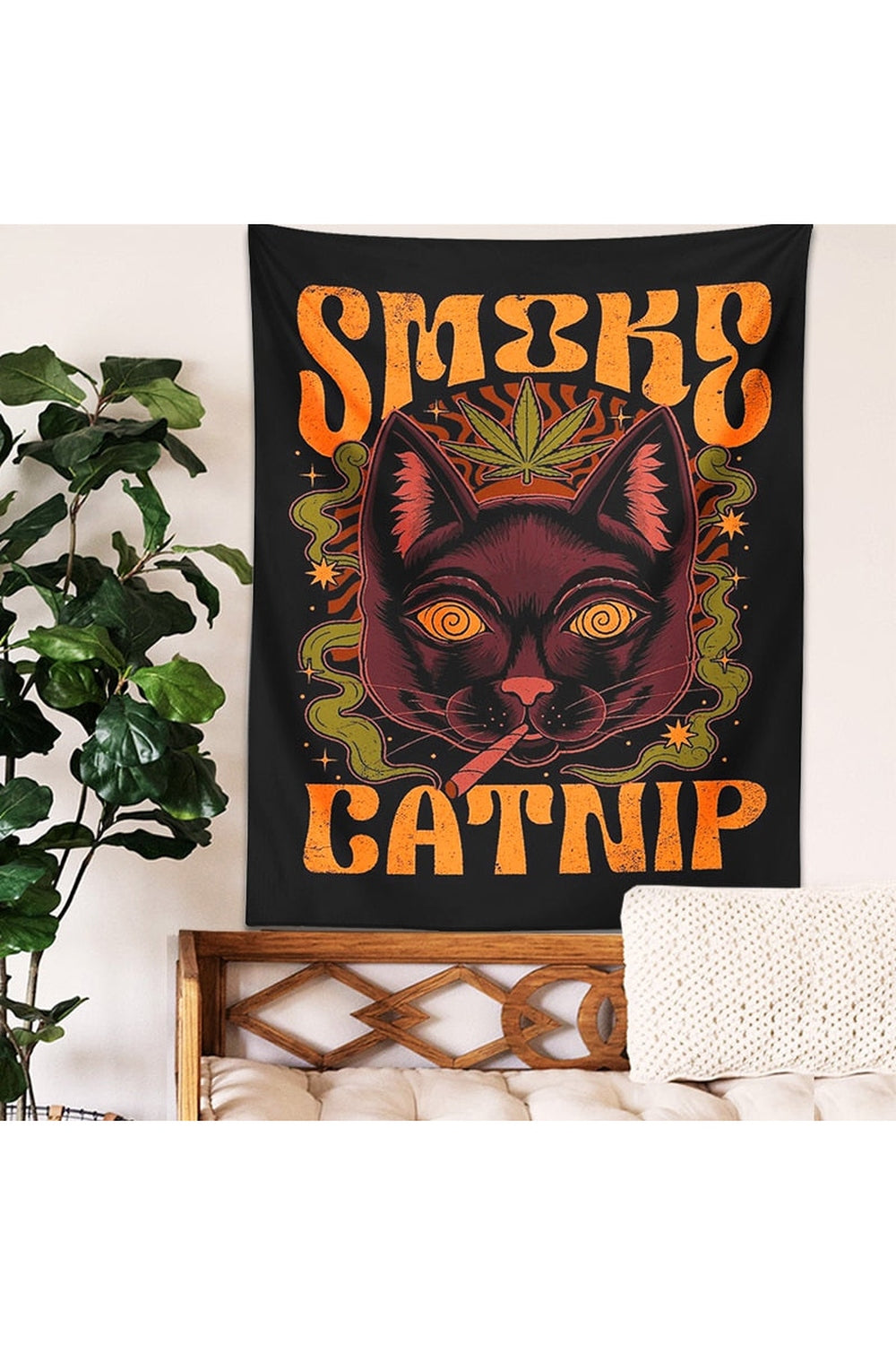 Smoke Catnip Psychedelic Wall Tapestry