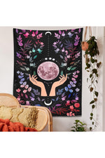 Botanical Moon Occult Tapestry