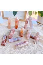 Sakura Agate Gemstone Display Tower