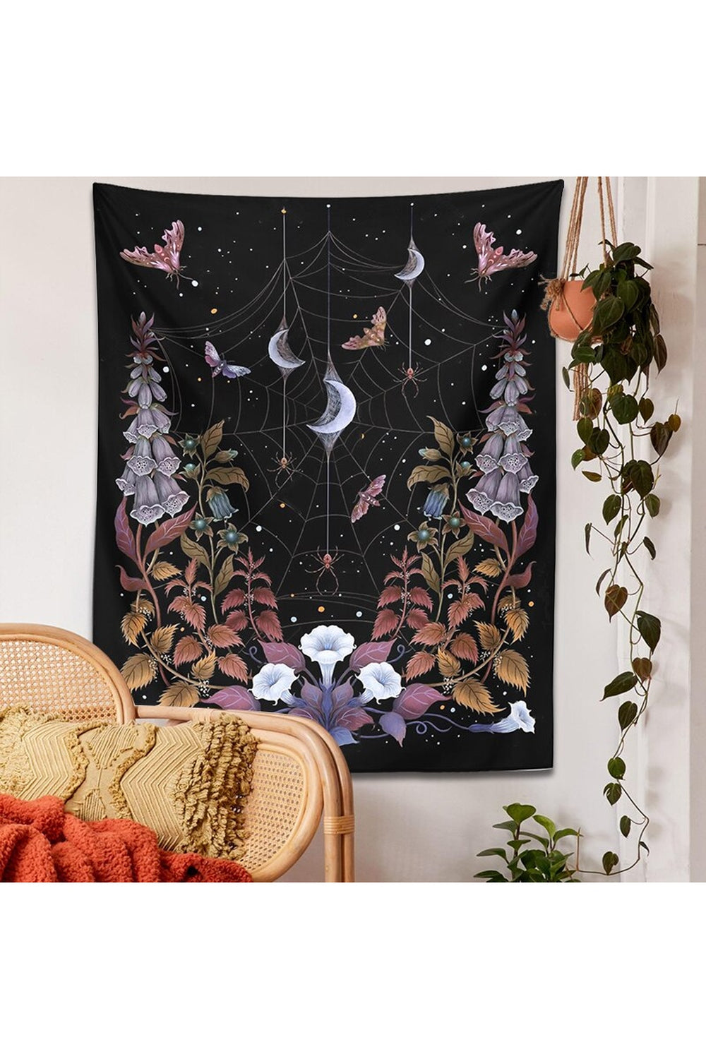 Gloomy Garden Spiderweb Tapestry