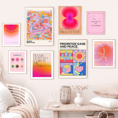 Vintage Psychedelic Wall Art Canvas Posters