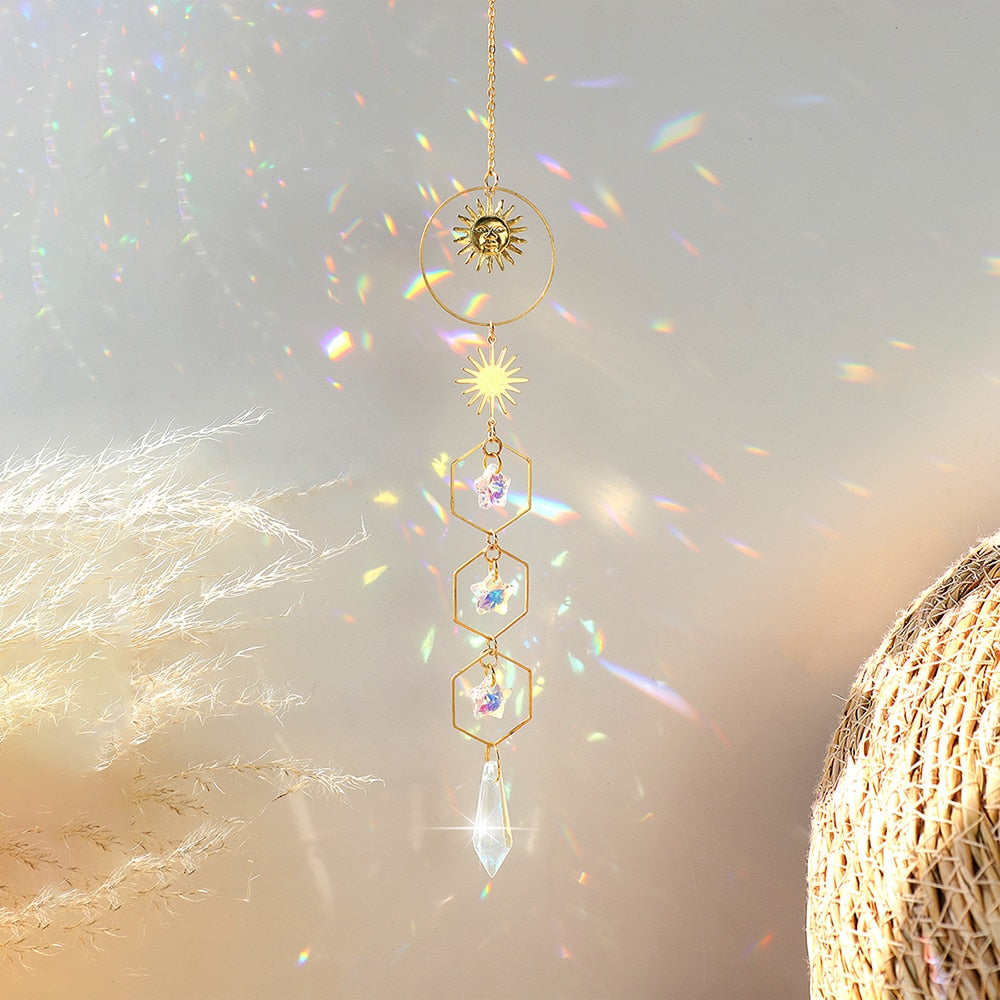 Aesthetic Wind Moon Crystal Dreamcatcher