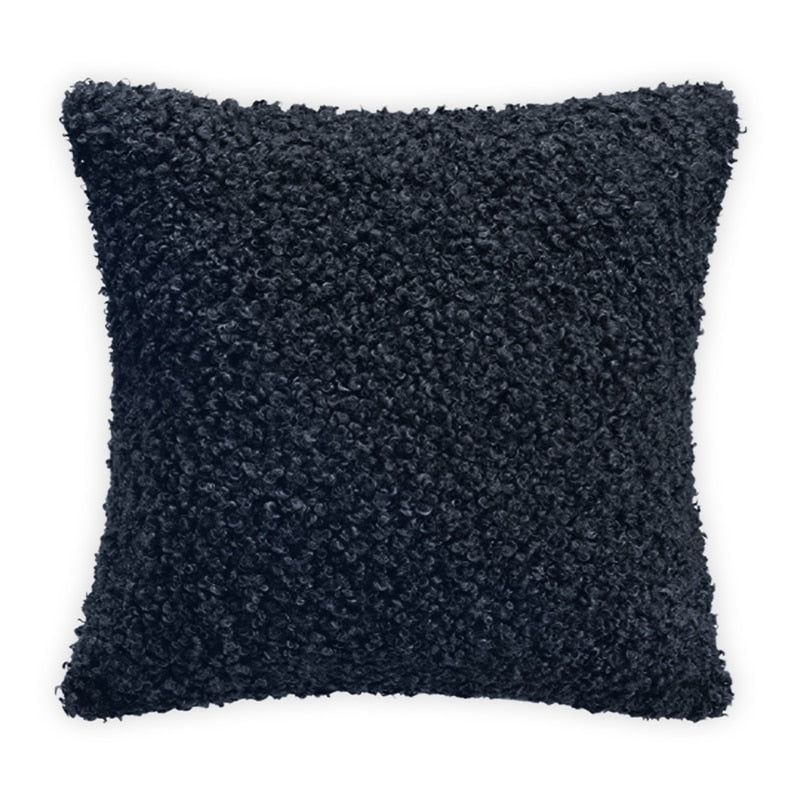 Grey Teddy Boucle Pillow Cover