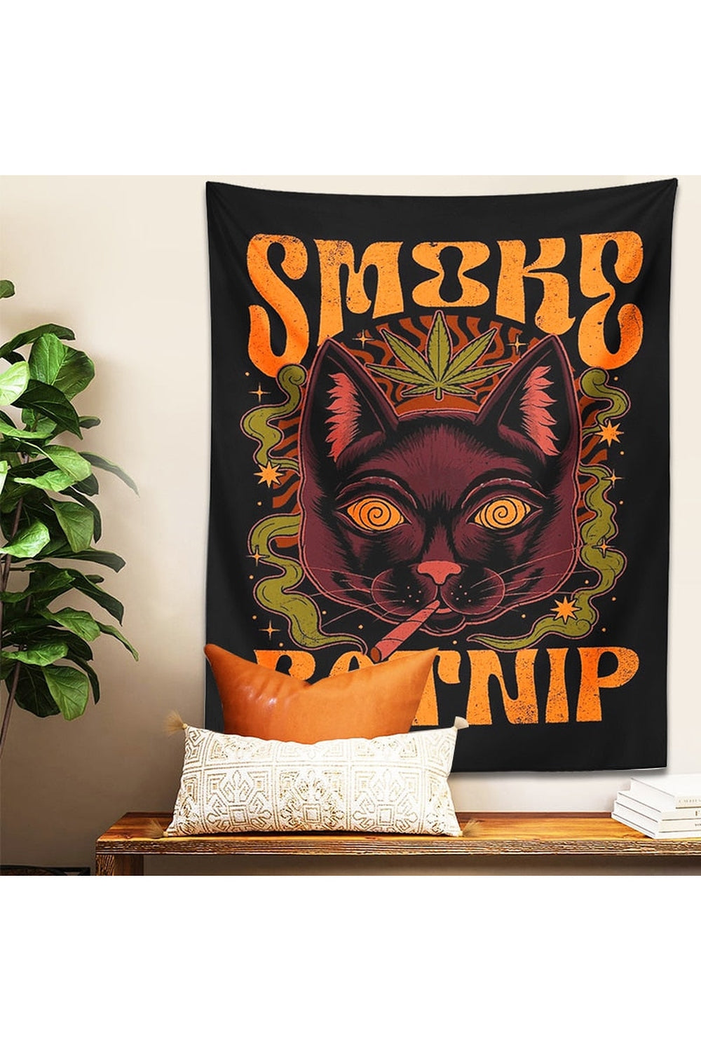 Smoke Catnip Psychedelic Wall Tapestry