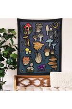 Crescent Moon Mushroom Tapestry